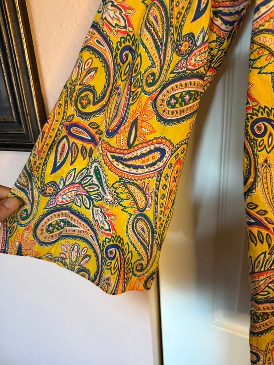 Lauren Ralph Lauren 2X Paisley Blouse Boho Tunic 100% Cotton Colorful Top - Picture 4 of 7